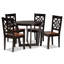 Lemuel 5-Pc Dining Set in Dark Brown and Walnut Brown Finished Wood, 37.4'' H X 17.9'' W X 19.9'' D-1473549547-1473549460