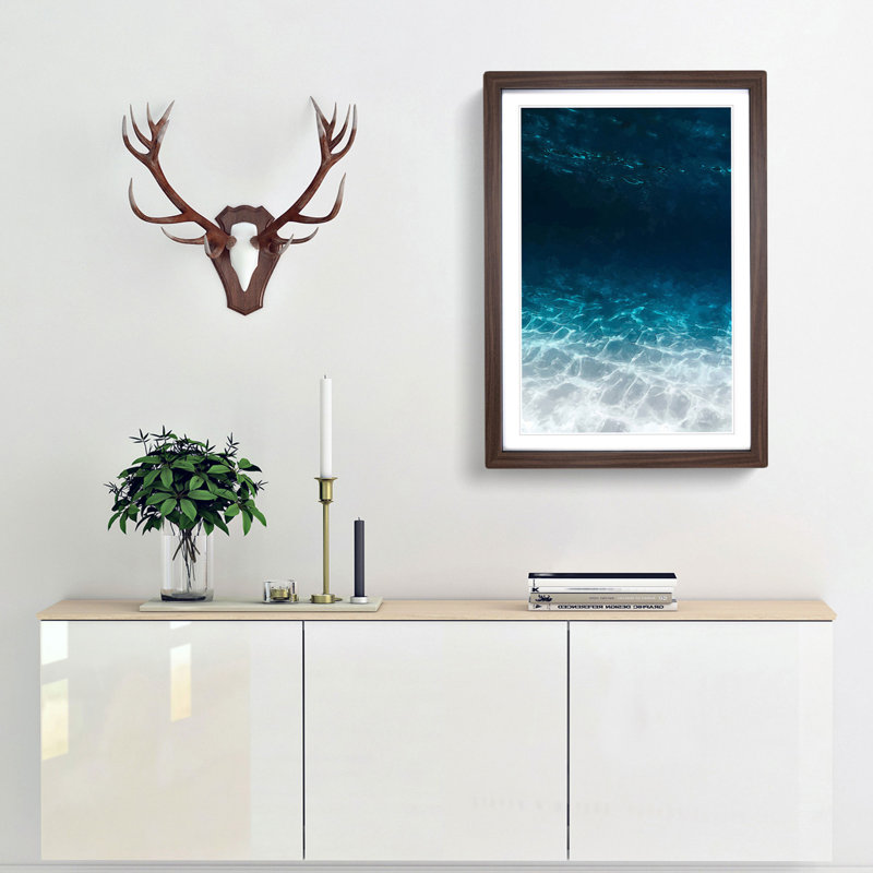 Under the Ocean in Abstract - Picture Frame Graphic Art Print, 48cm H x 36cm W x 2cm D, Walnut Framed