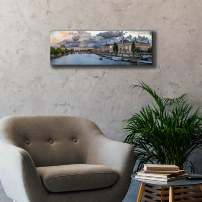 Red Barrel Studio® 'Paris Pont Royal Sunset' by Epic Portfolio Canvas Wall Art, 36" x 12"