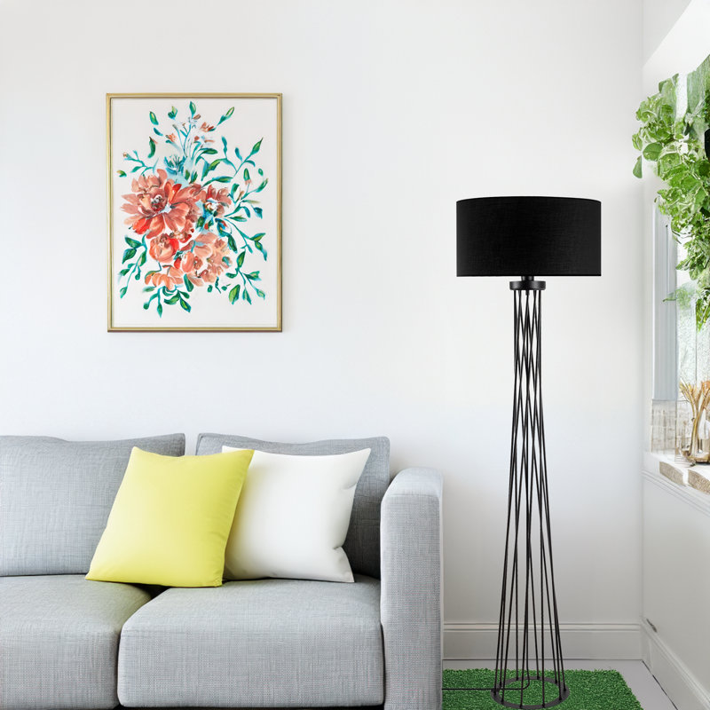 Mazee 68.9'' Black Traditional Floor Lamp, Black
