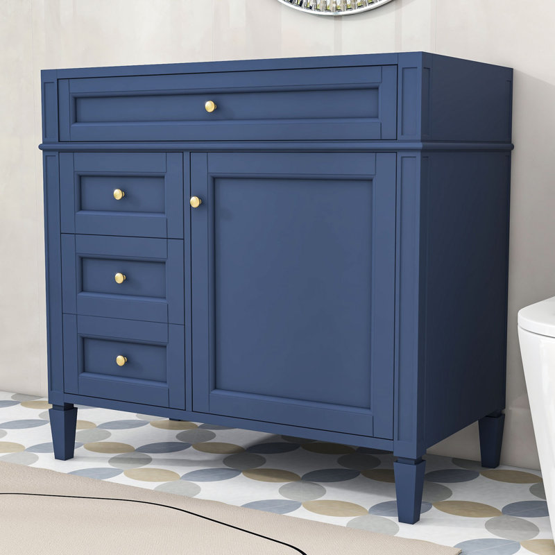 Base de meuble-lavabo simple 35,5 po seulement, Bleu