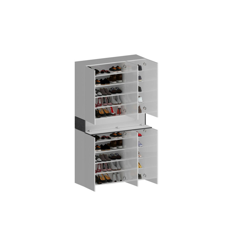 15 Pair Shoe Storage Cabinet, Black