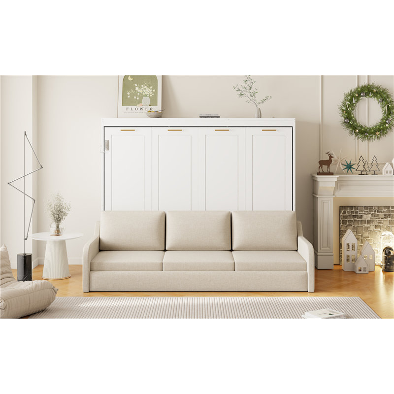 Ensemble de lit escamotable Hideaway avec canapé, tablettes de rangement intégrées et éclairage DEL, Double