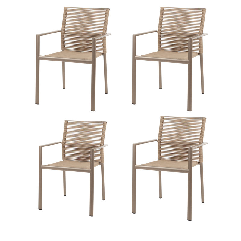 Avalon Metal Outdoor Stackable Dining Armchair, Pewter