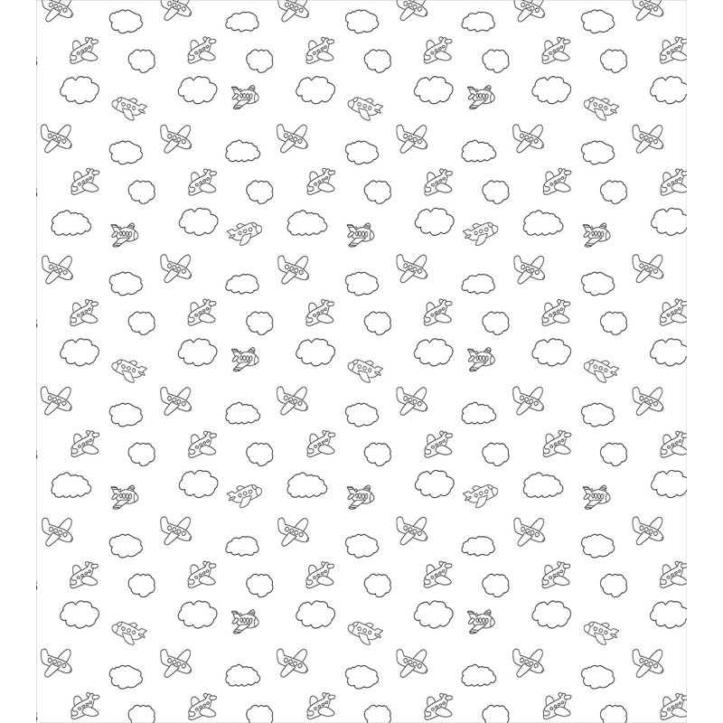 Airplane and Cloud Twin Duvet Cover Set with Pillow Sham
