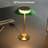 Sacci Dimmable Table Lamps, Green Glass LED Banker’s Lamp with Antique Brass Body