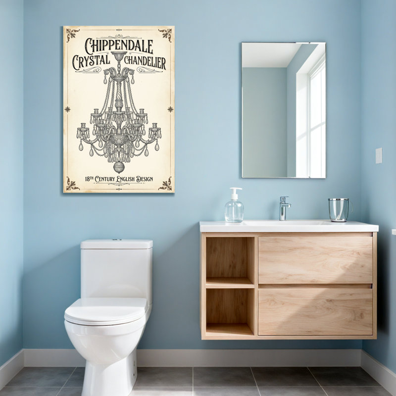 Impression de lustre en cristal Fashion Chippendale, H 12 po x l 18 po