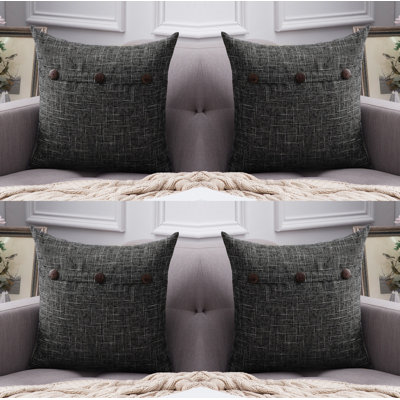Housse de coussin en chenille à motif géométrique 18 po