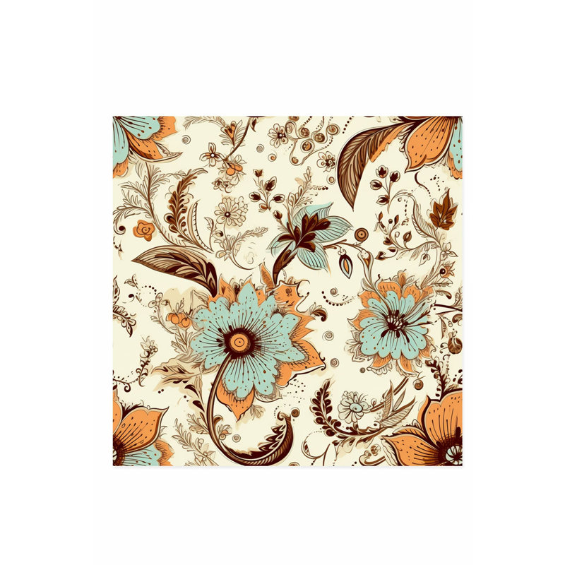 Floral boho henné III, H 14 po x l 14 po