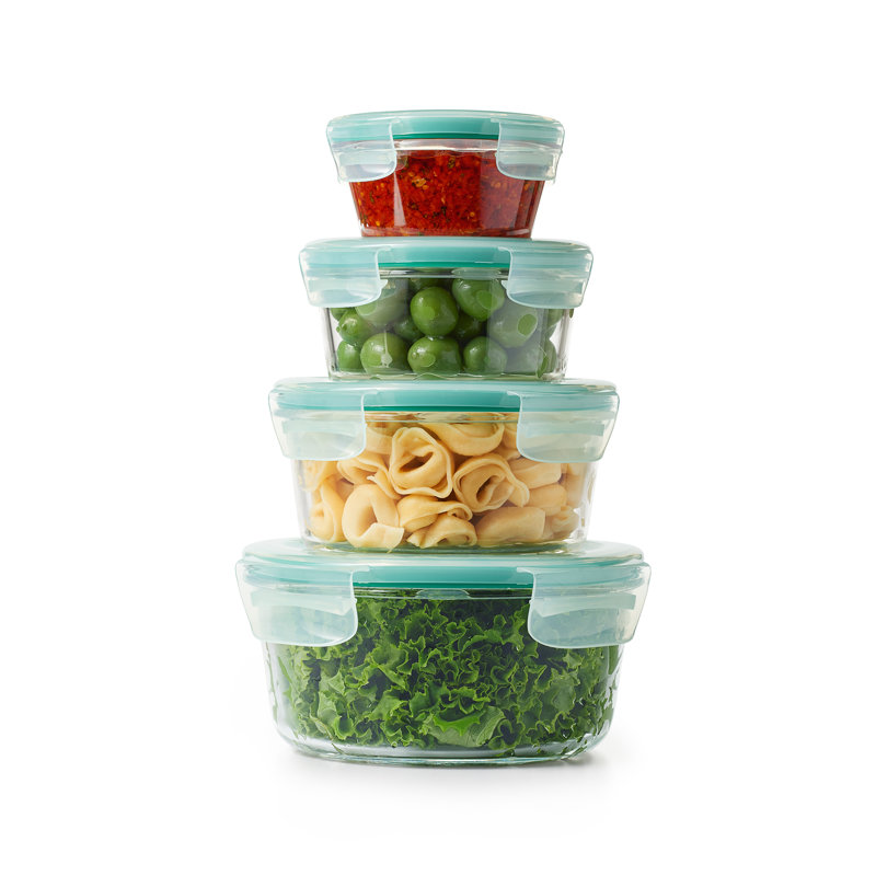 Good Grips SNAP Glass Round 8 Piece Container Food Storage Set