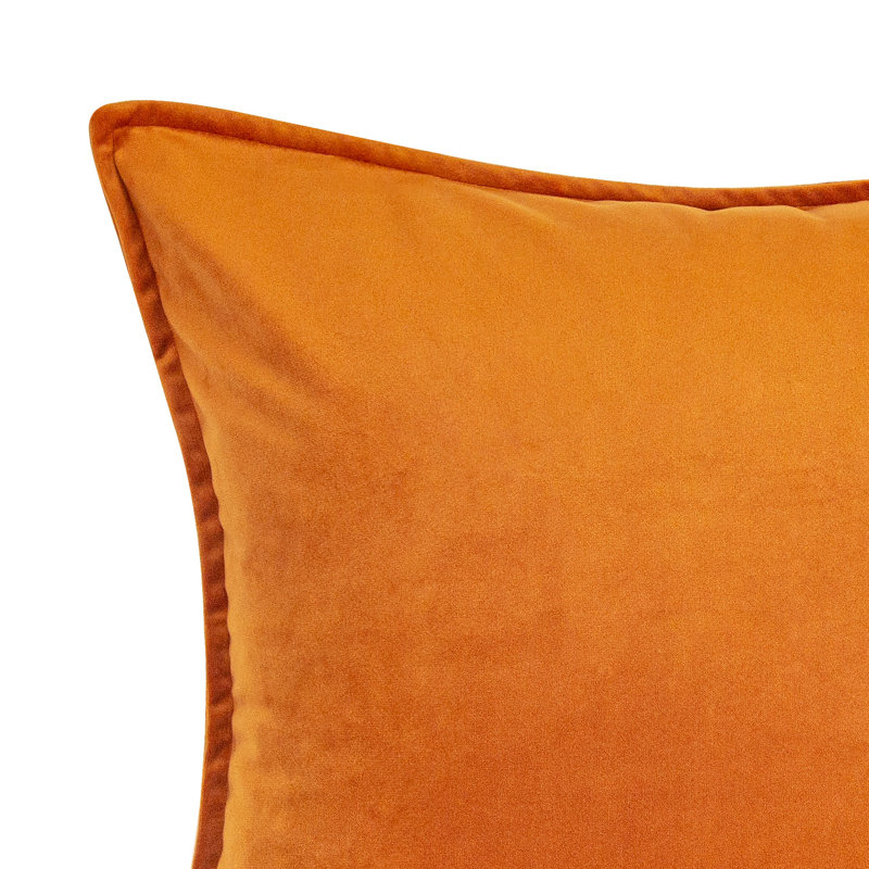 Velvet Pillow Cover, Square 16", Orange