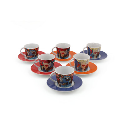 6-tlg. Espressotassen- & Untertassen-Set Shewmaker