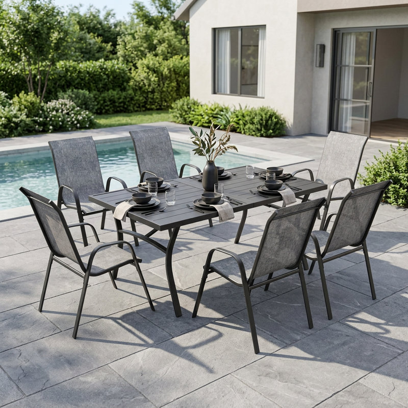 Ensemble repas pour 6 personnes, Gris / noir / gris