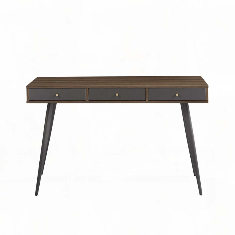 Bureau d'écriture avec tiroirs, Noyer / gris foncé