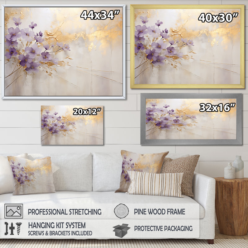 Décoration violette et mauve mauve mauve III - Décoration murale violettes, 24" H x 32" W, Toile tendue