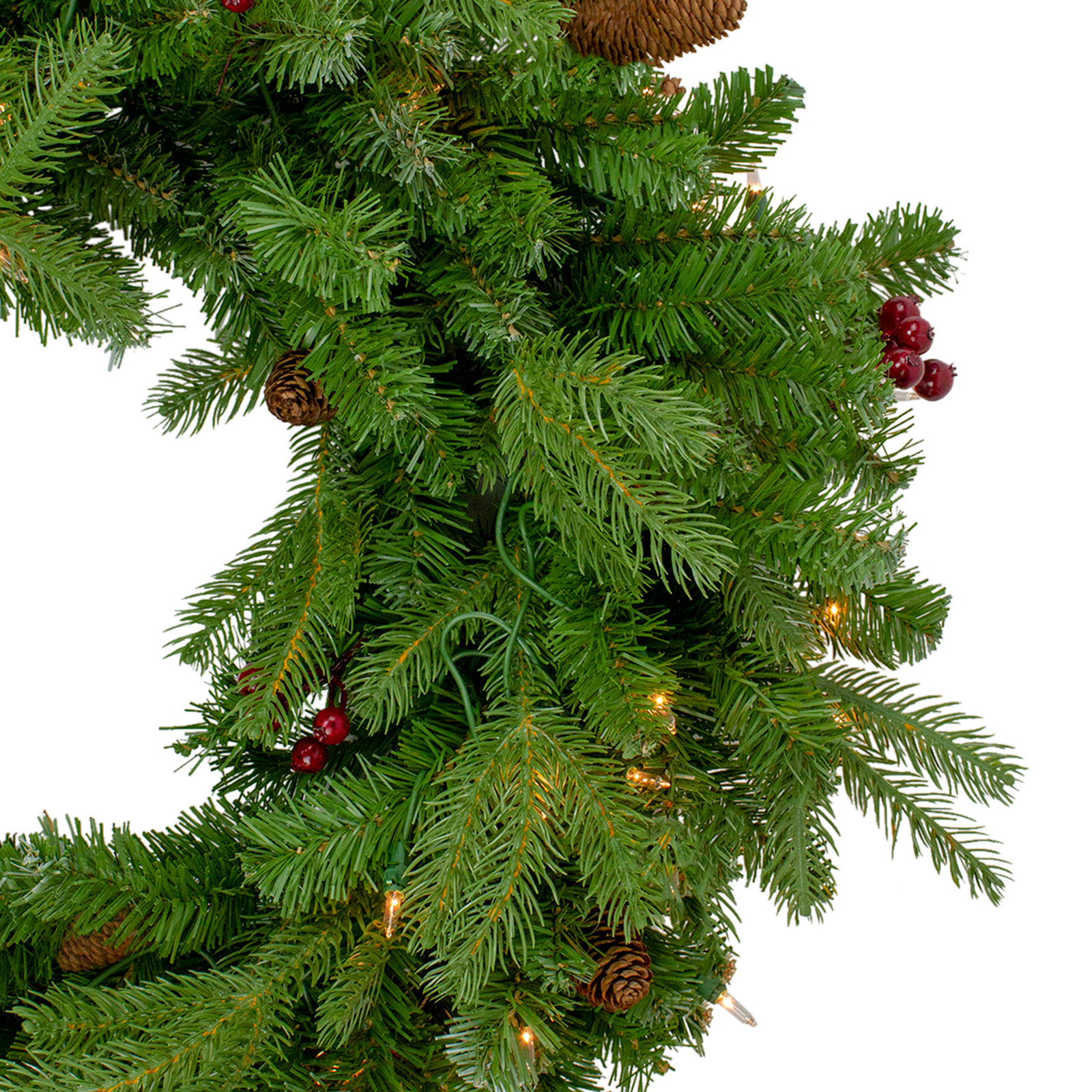 24" Berry Pre-Lit Wreath