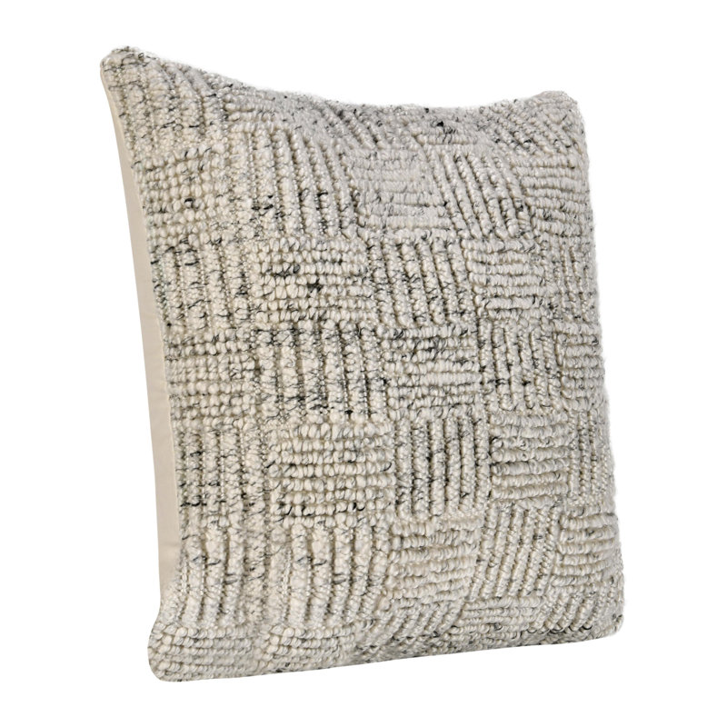 Vico Pillow Cover & Insert, Square, 22" x 22", Ivory