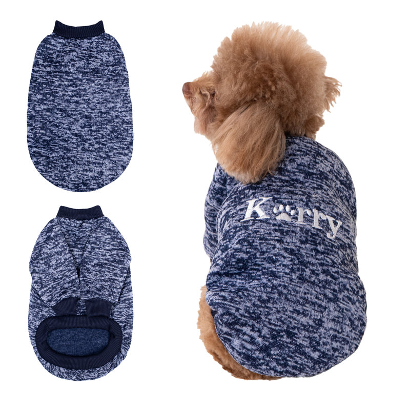 Sweat pour chien (avec broderie), Oui, L 9,9 po x l 6,35 po, Bleu