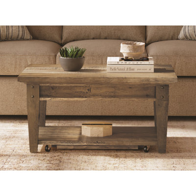 Table basse rectangulaire en bois récupéré Eralynn