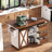 Kitchen Island With Drop Leaf, Kitchen Storage Island With Barn Door, Power Outlet, Rolling Kitchen Cart On Wheels With Spice Rack-652502094