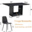 Élégante salle à manger avec table en marbre noir et 4 chaises rembourrées-250956703-250956702