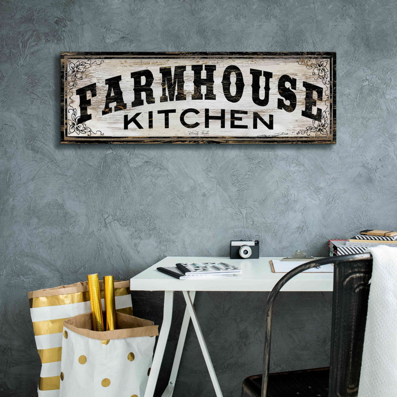 «Farmhouse Kitchen» par Cindy Jacobs, art mural sur toile, H 12 po x l 36 po x P 1,5 po