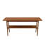 Bureau de travail 63 po - Poste de travail simple et moderne pour 2 personnes avec tablettes de rangement ouvertes, finition noyer