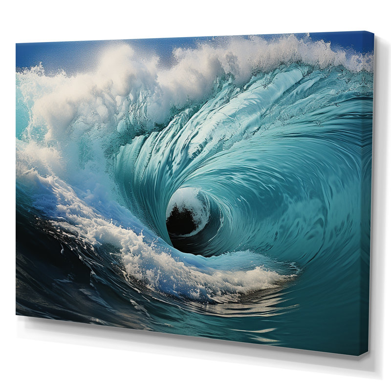 Turquoise Ocean's Force Unleashed I, H 24 po x l 32 po x P 1 po, Toile tendue
