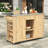 Outdoor Kitchen Island Fir Wood Kitchen Island With Stainless Steel Top-122276344
