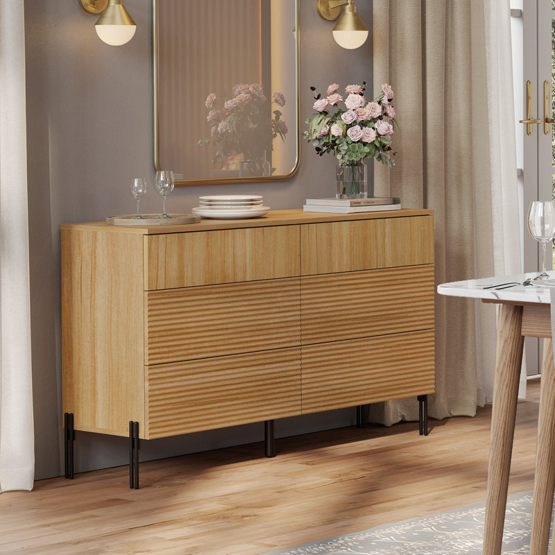 Armoire d'appoint en bois avec tiroirs 47,2 po Laverda, Naturel