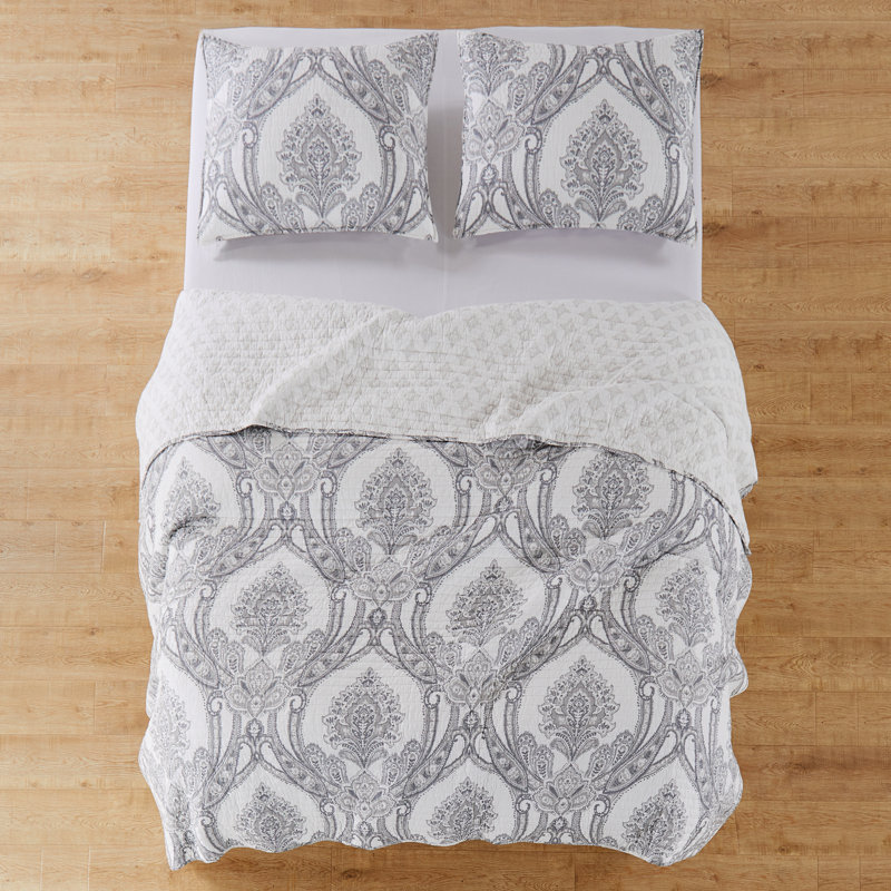 Novara Grey Twin Quilt Set