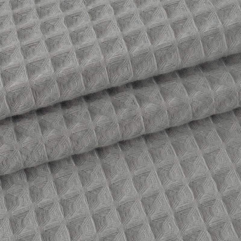 Cottingham Cotton Blend Waffle Shower Curtain, Light Grey, 84" H x 72" W