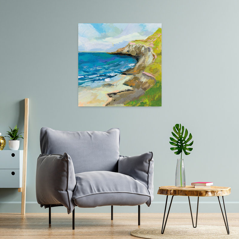 Art côtier, les falaises avec des plages, H 24 po x l 24 po