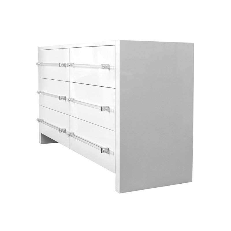 Commode double 6 tiroirs Luke, Blanc