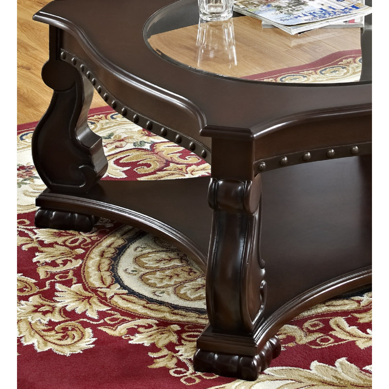 Table basse à dessus en verre
