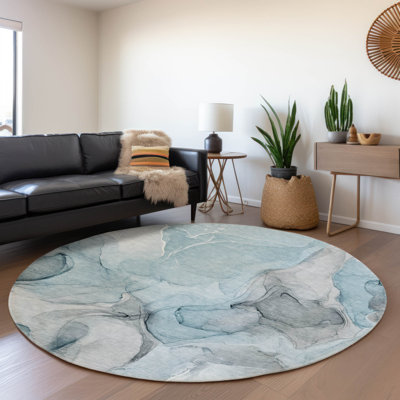 Premium Machine Washable Cerrito AMF504 Teal Rug