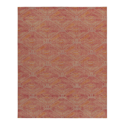 Distressed Homage Hand Knotted Wool Geometric Area Rug