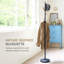 Porte-manteau autoportant en acier de 70 po, simple, avec crochets en bois, peu encombrant Yamazaki Home-15616697