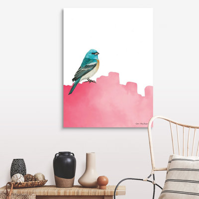 Oiseau sur Rose-reproduction d’art sur toile