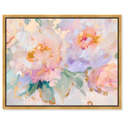 Art Remedy Bright Floral Abstract Canvas, Peach Blossom Dusk