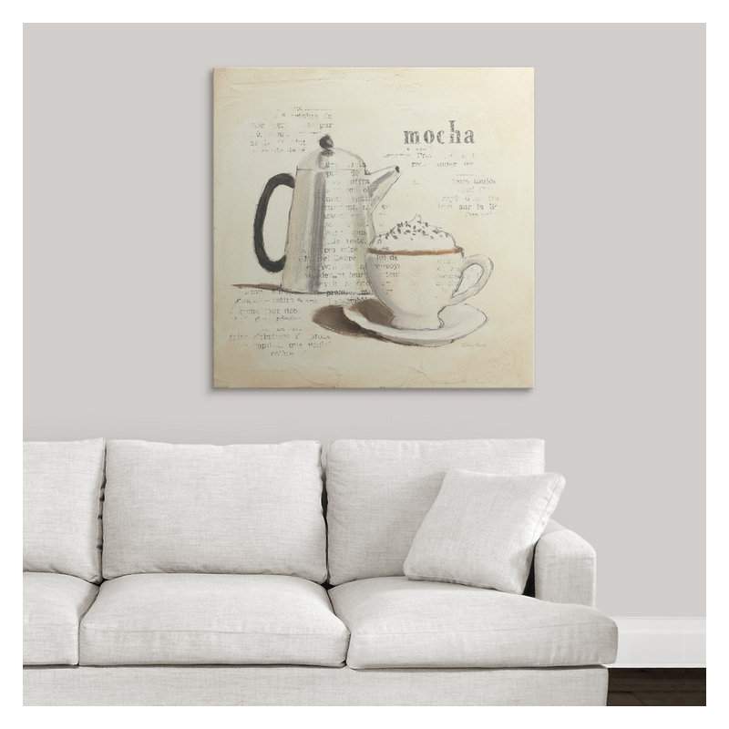 « i » par emily adams, impression Parisian Coffee, H 35 po x l 35 po x P 1,5 po, Toile
