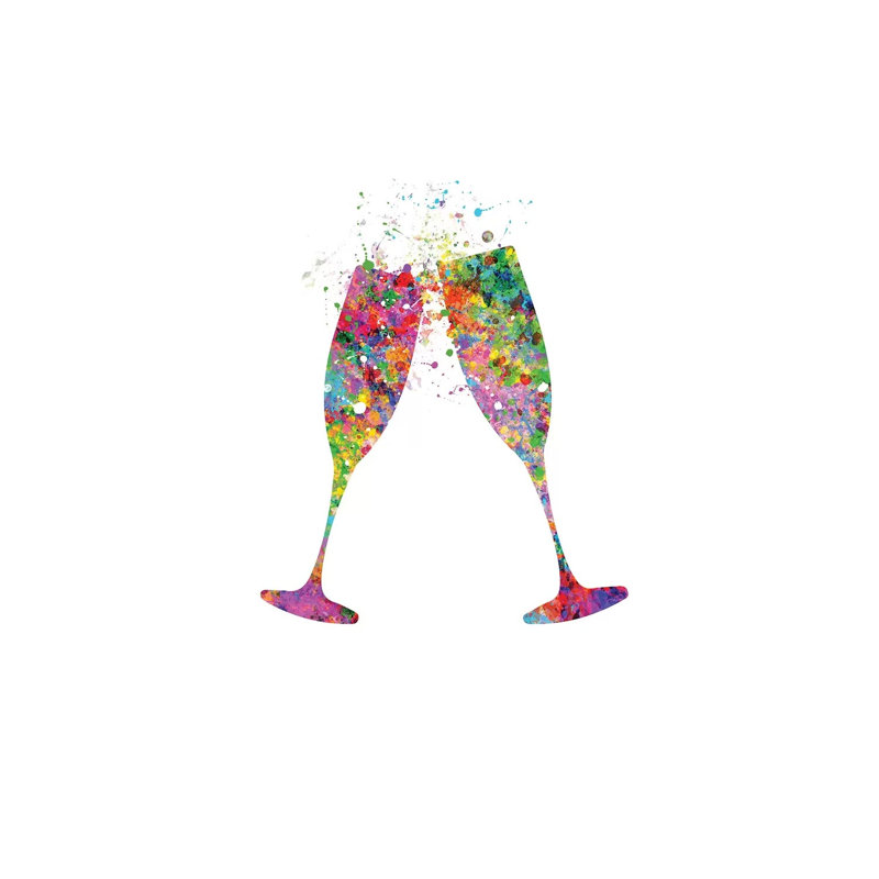 Champagne Flute by Genefy Art - Wrapped Canvas Print, 20.32 cm H x 30.48 cm W