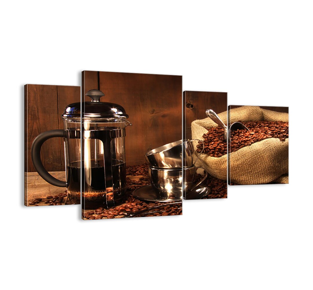 4-tlg. Leinwandbilder-Set - Fotografie „Coffee Charm - Aroma and Taste”