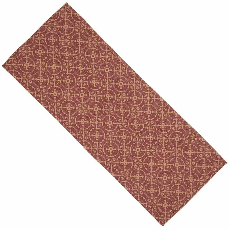 Sainsbury 100% Cotton Table Runner, 36"L x 14"D, Barn Red
