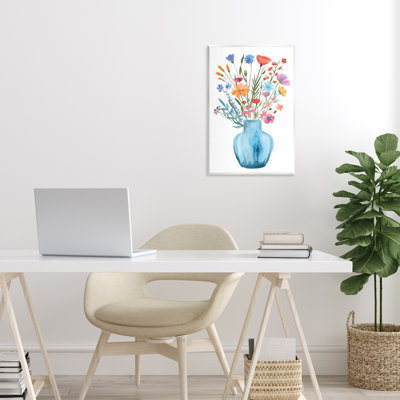 «Watercolor Vase Blue Bouquet», plaque murale, design par LSR Design Studio