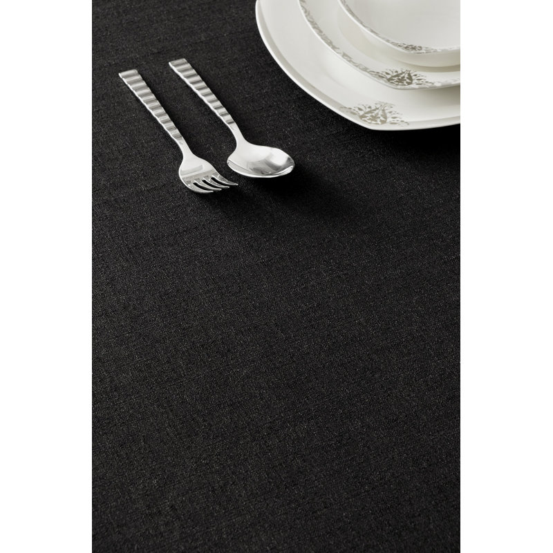 Chon Black Tablecloth, 59.1 x 118.1 inches | 100% Polyester, Machine Washable at 86°F | No Ironing Needed, Easy Clean | Perfect for Dining, Parties & Events, Durable & Elegant Design
