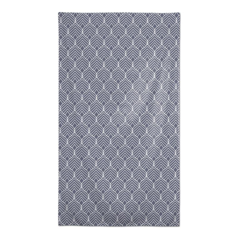 Geo Leaf Pattern Pink 3 Tablecloth, Blue