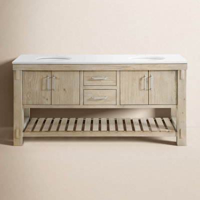 Weymouth 72" Pine Double Bathroom Vanity