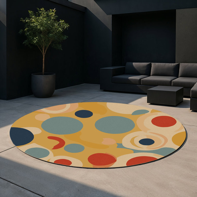 Snazzy Dash Indoor And Outdoor Area Rug, Round 5'