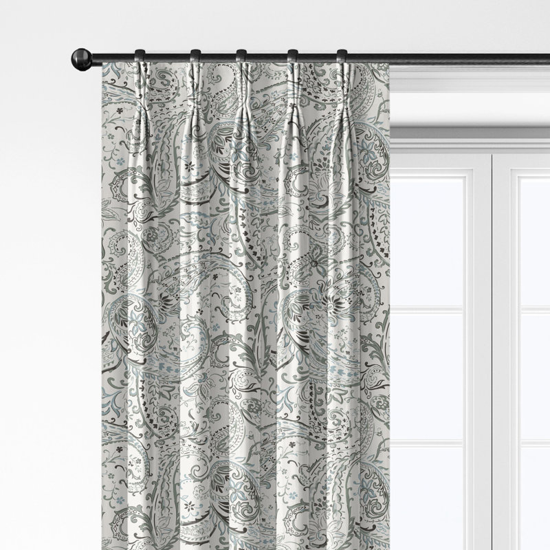 Ensemble de 2 panneaux de rideaux en coton à motif de plis de coton Paisley, L 40 po x L 60 po